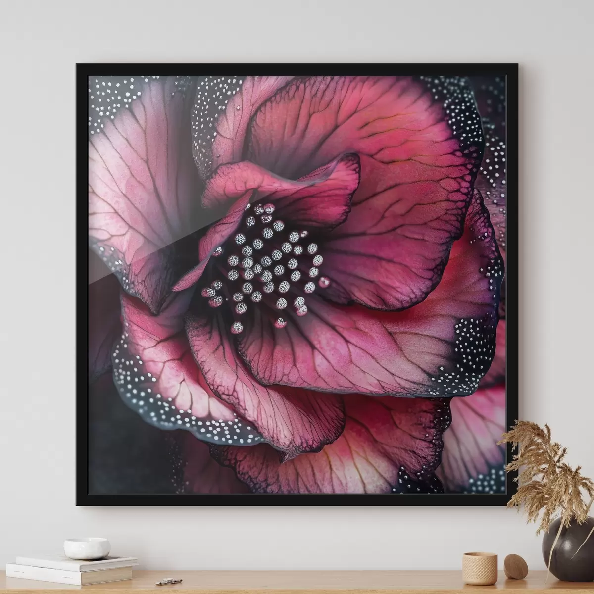 Poster Una lujosa begonia en tonos rojos y rosas f41977