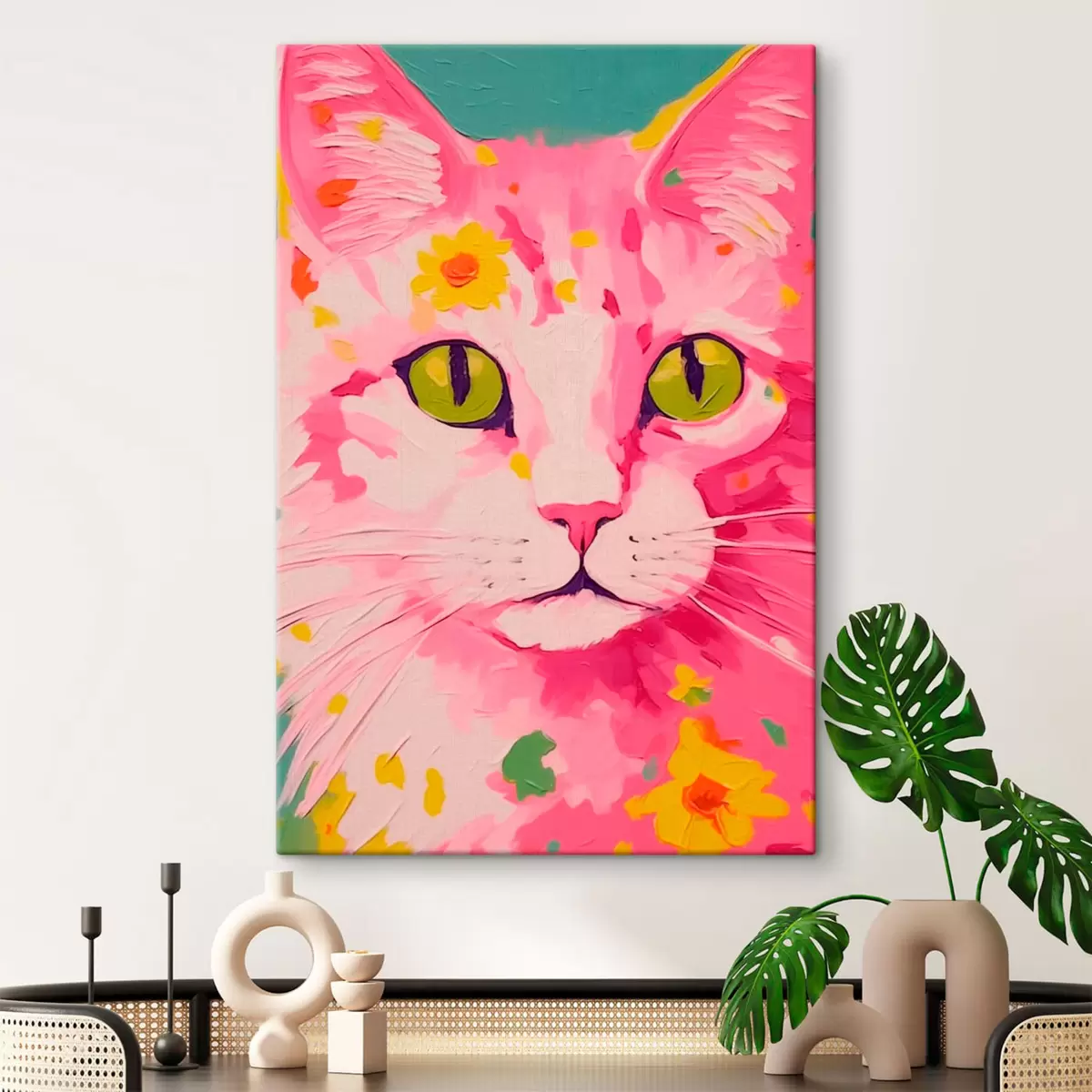 murales de pared Gato rosa s41792