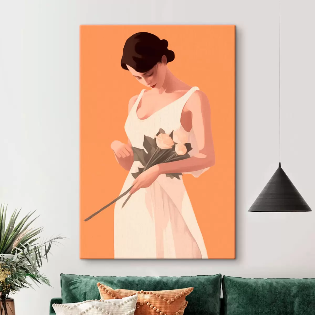 murales de pared Niña y flores s41798