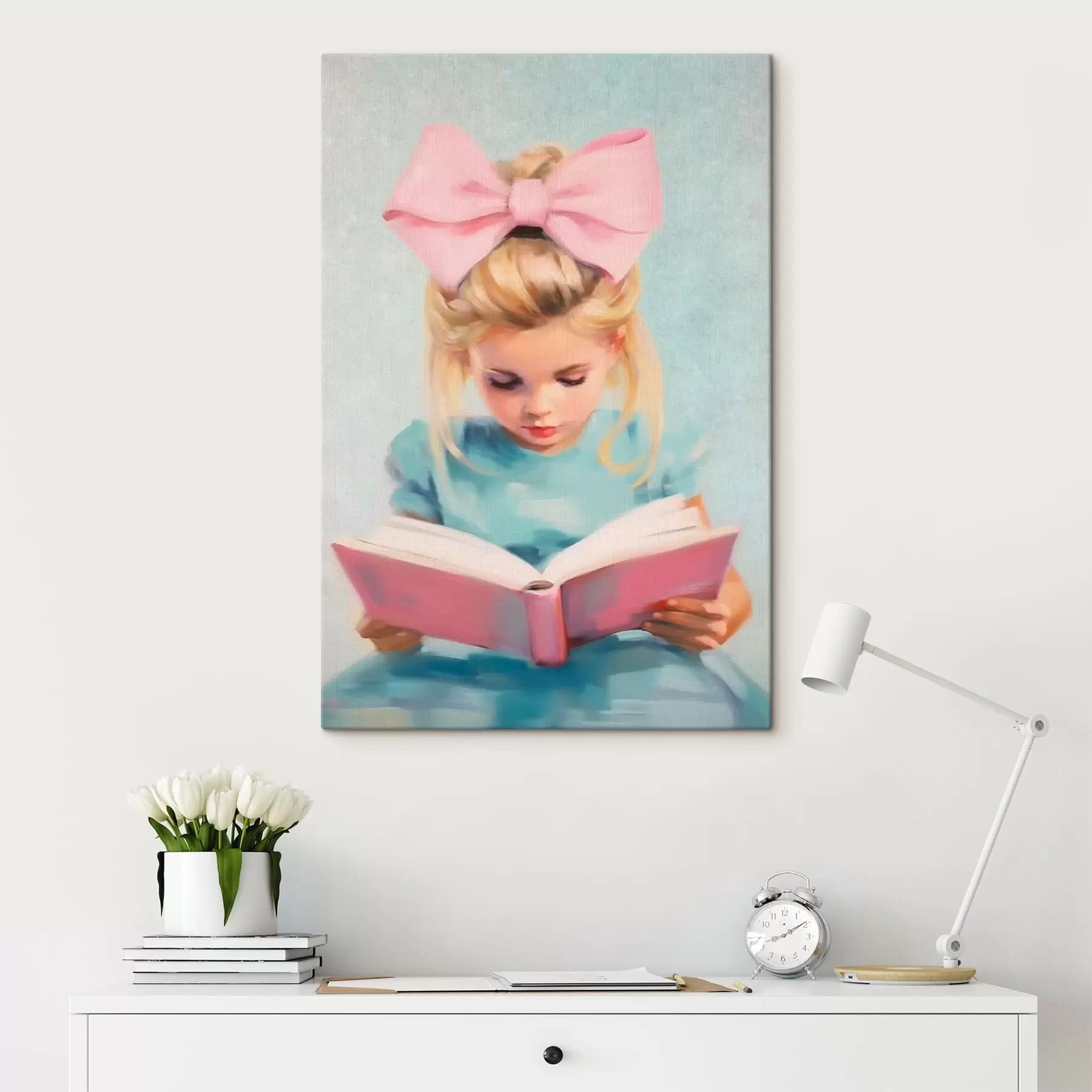 murales de pared Niña y libro s41800