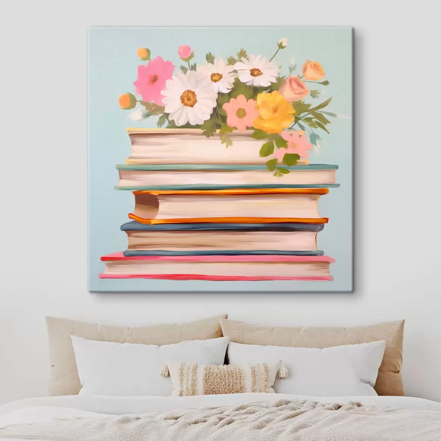 murales de pared Libros y flores s41803