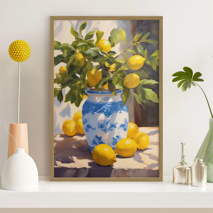 murales de pared Jarrón y limones f41790