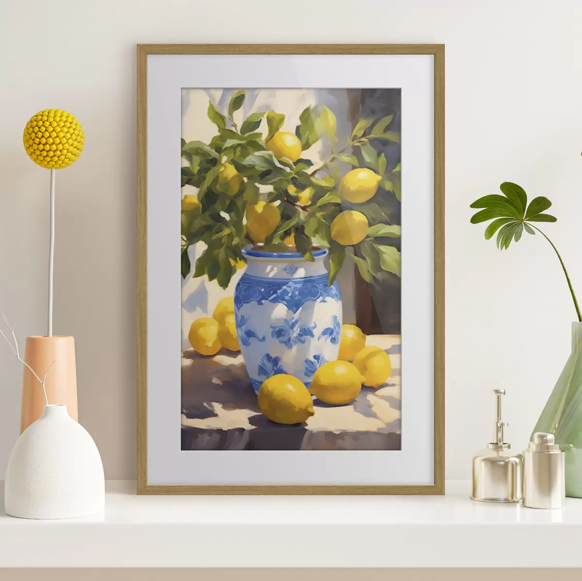 Poster Jarrón y limones f41790
