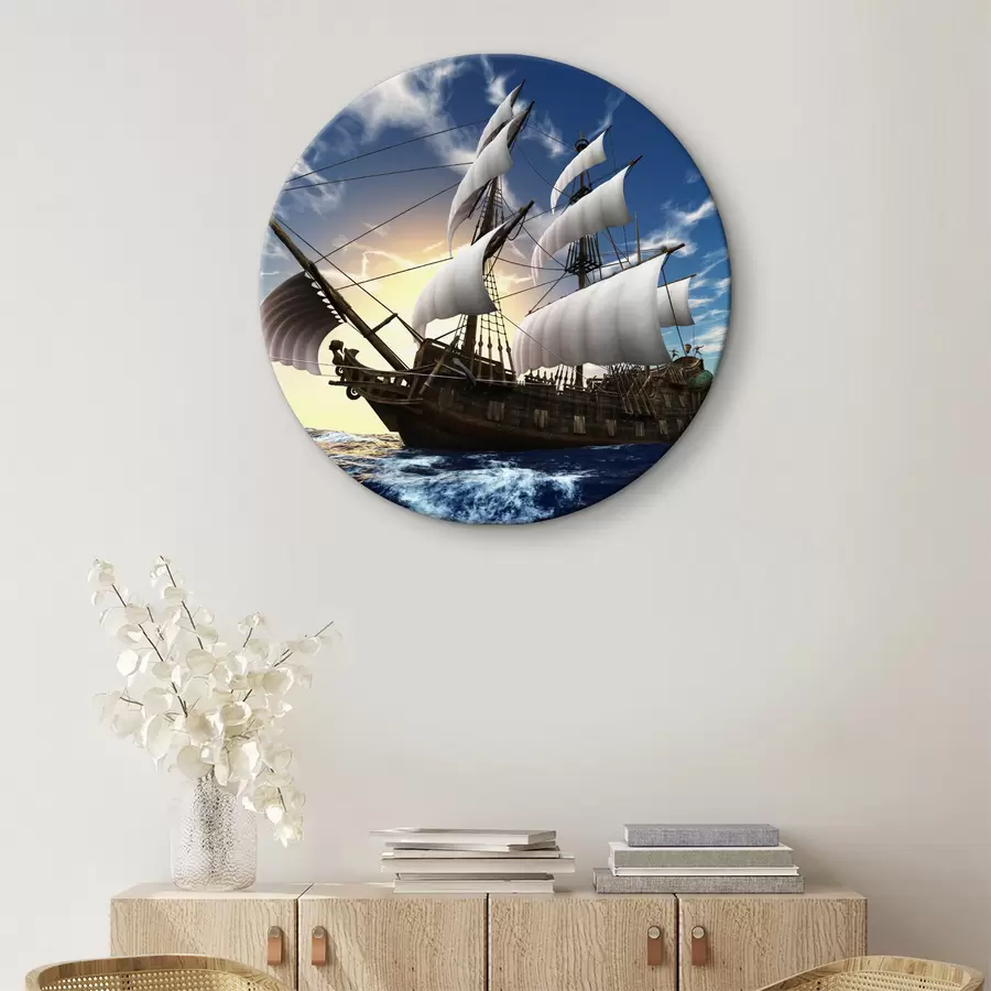 murales de pared Agua, nube y barco r15797