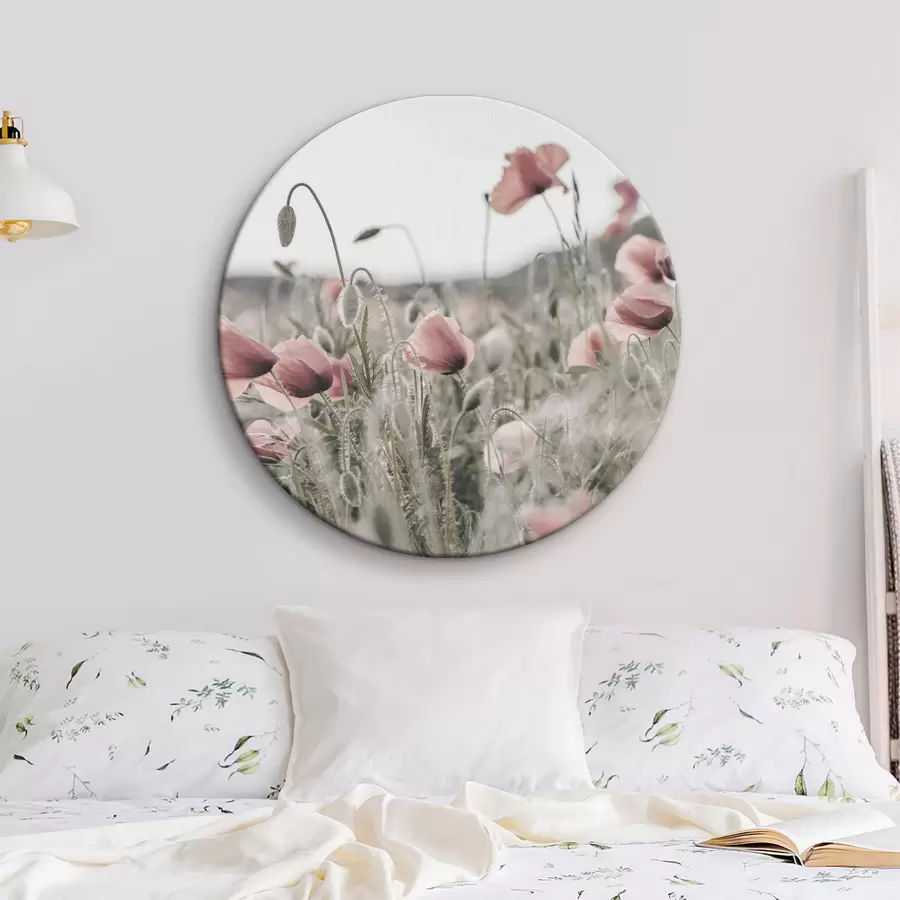 murales de pared Pintura de amapolas en colores apagados r35592