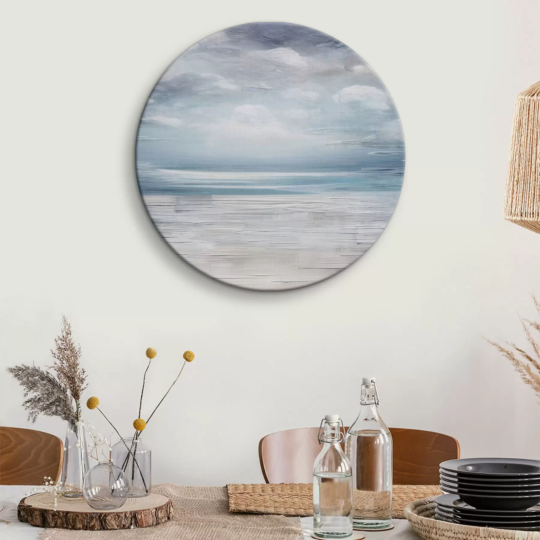 murales de pared Abstracción con colores en tonos grises y azules r35715