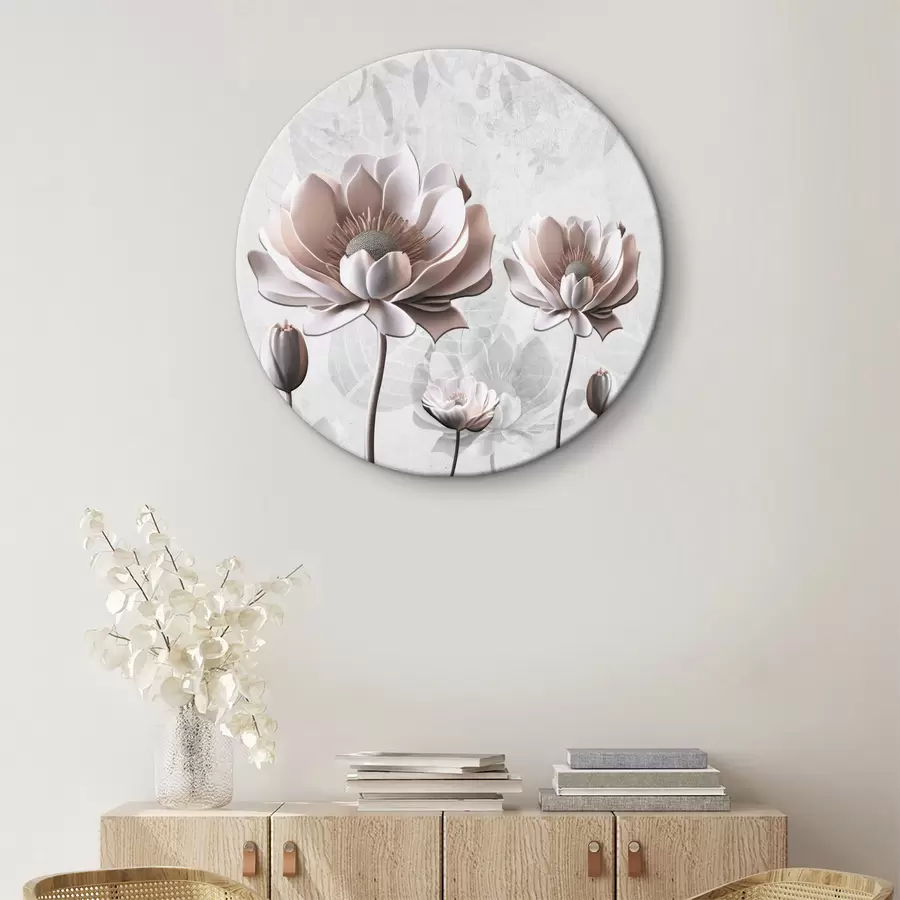 murales de pared Flores blancas sobre fondo blanco r35736