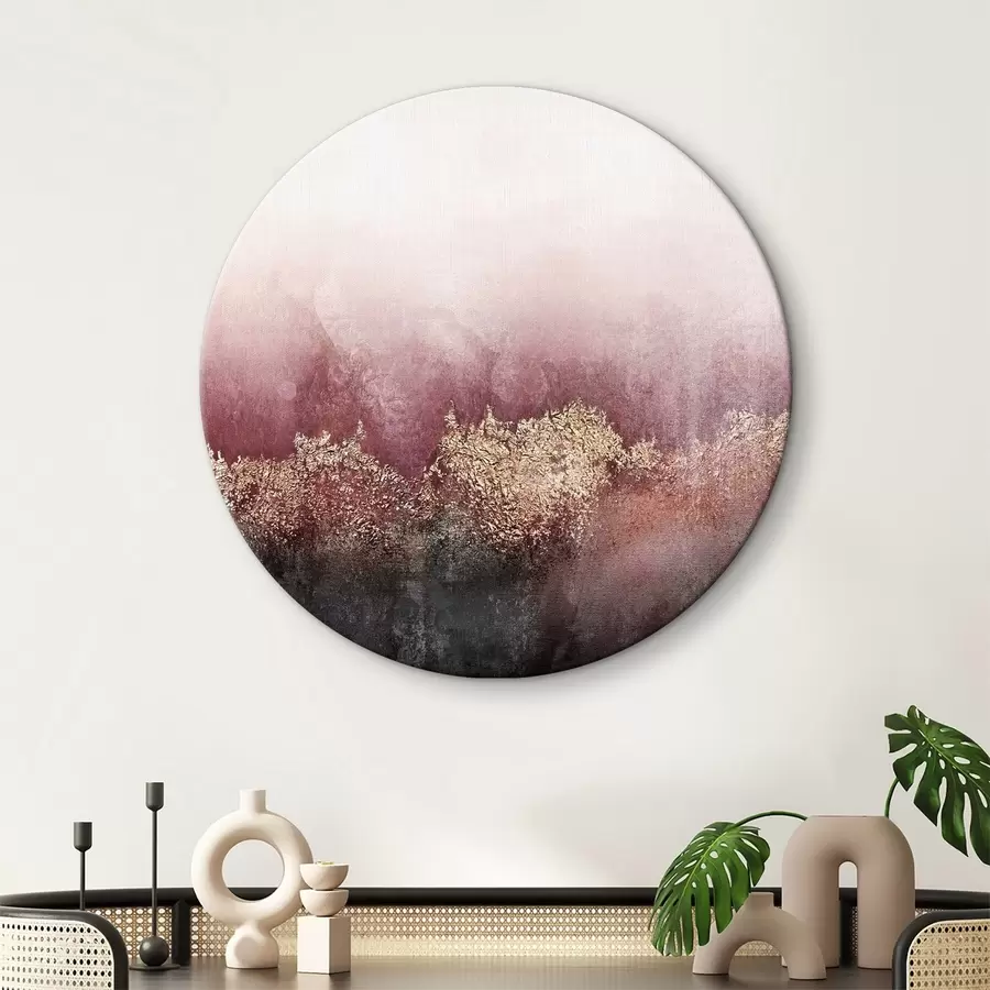 murales de pared Abstracto burdeos, negro y dorado r35844