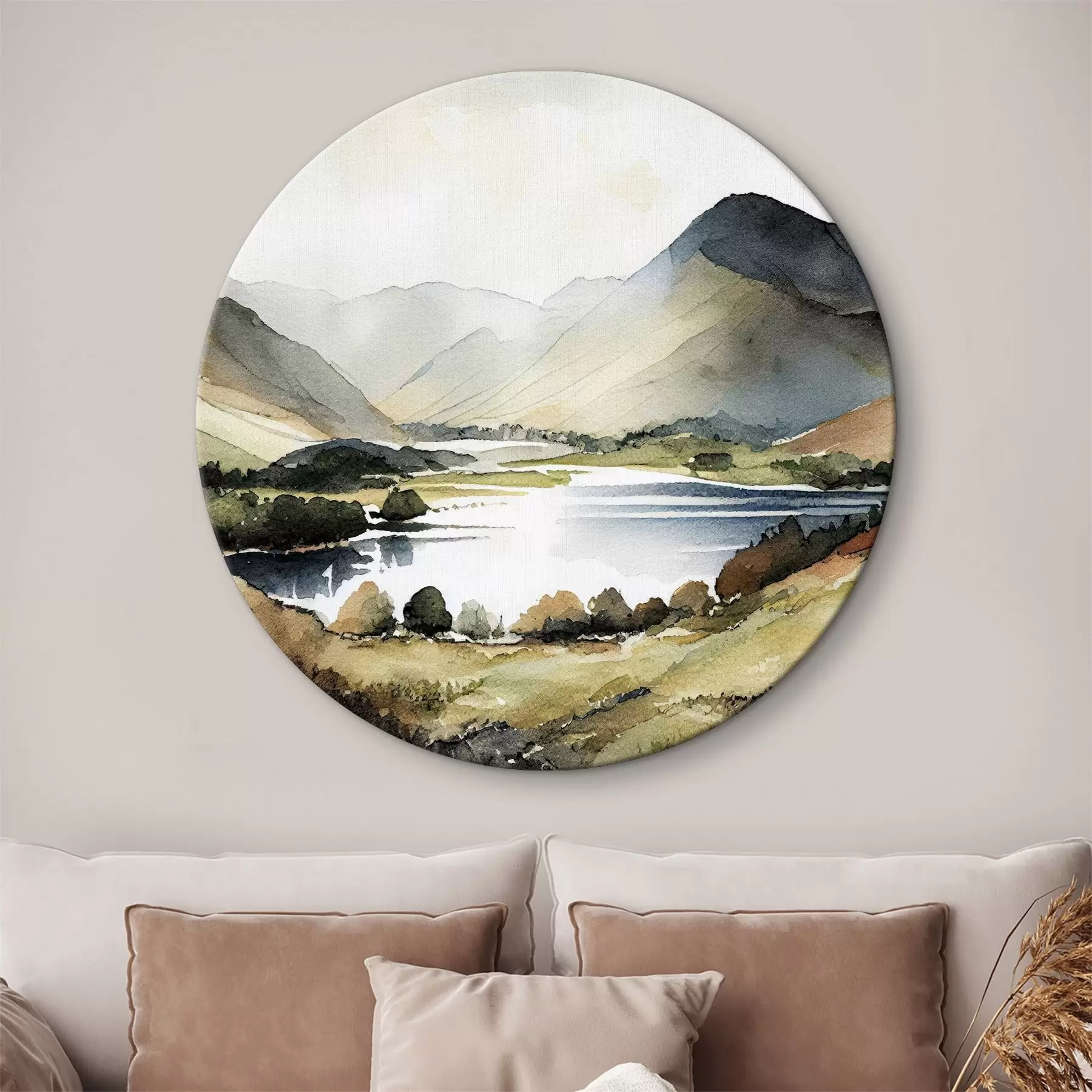 murales de pared lago en las montañas r36018