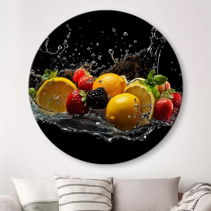 murales de pared Frutas en salpicaduras de agua r37044