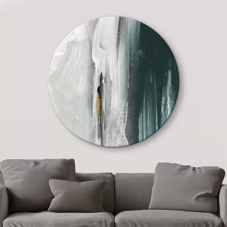 murales de pared Pintura abstracta con pintura blanca y verde r37158