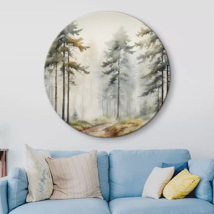 murales de pared Acuarela Camino forestal  r37338