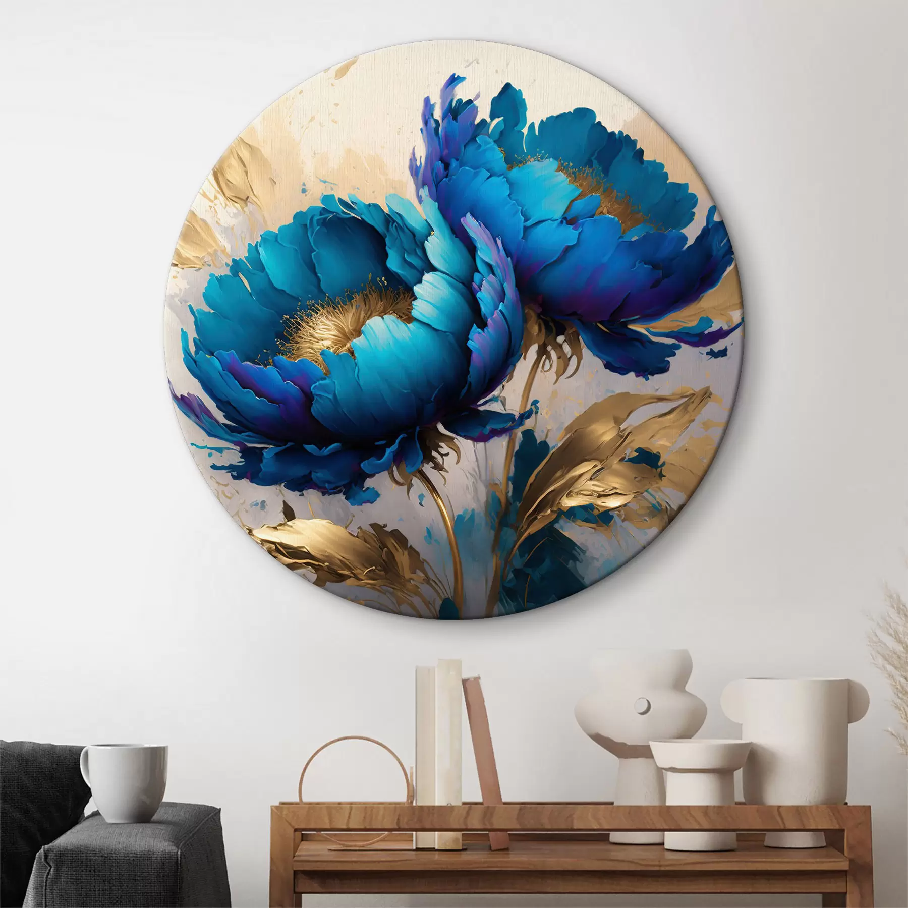 murales de pared Peonías azules r37843