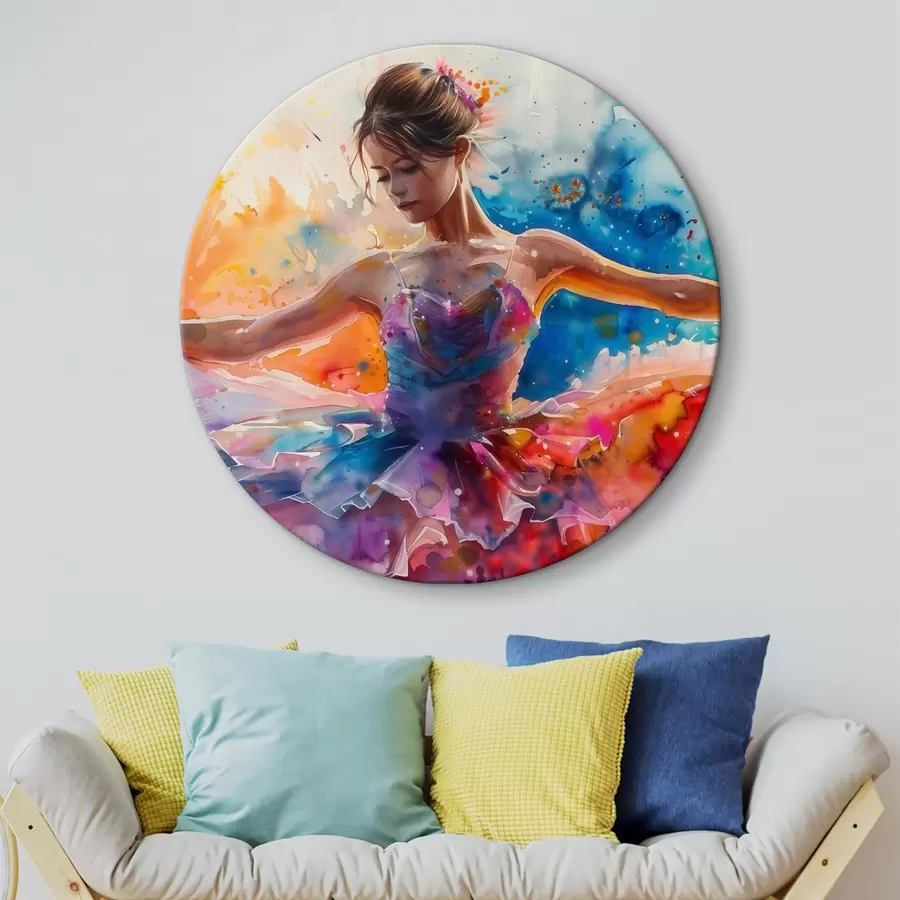 murales de pared Cuadro acuarela de niña bailarina r38466