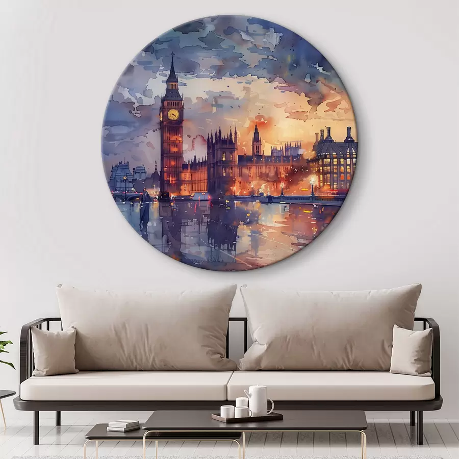 murales de pared Pintura de acuarela del big ben de Londres r38473