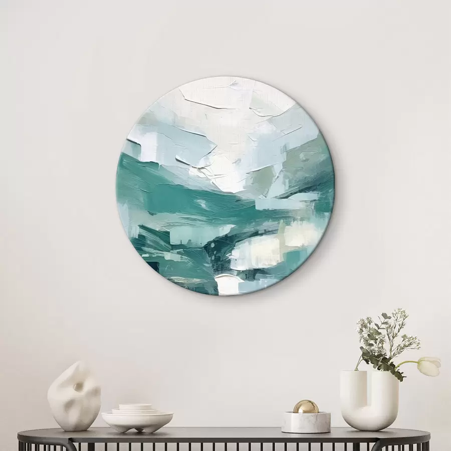 murales de pared Abstracción de grandes trazos azules y blancos, imitación de pintura al óleo, minimalismo r38915