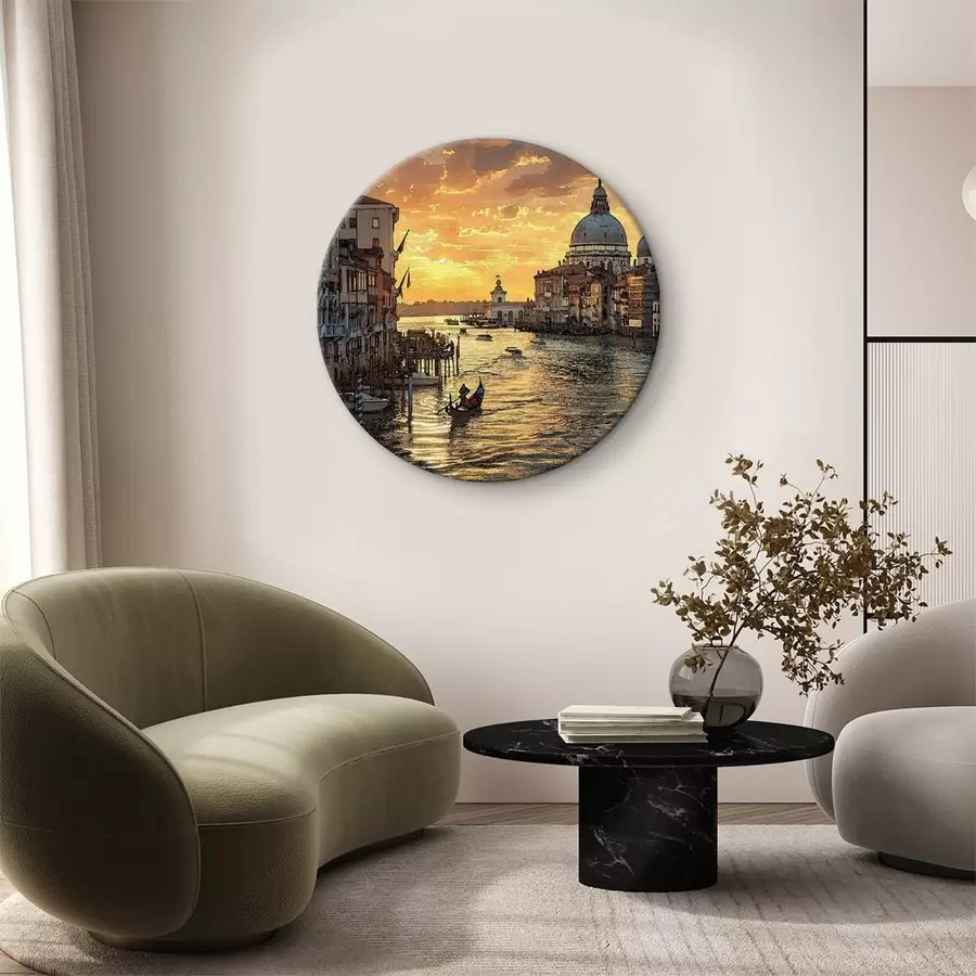 murales de pared Una pintura con vistas panorámicas del Gran Canal de Venecia, Italia, al atardecer r38963