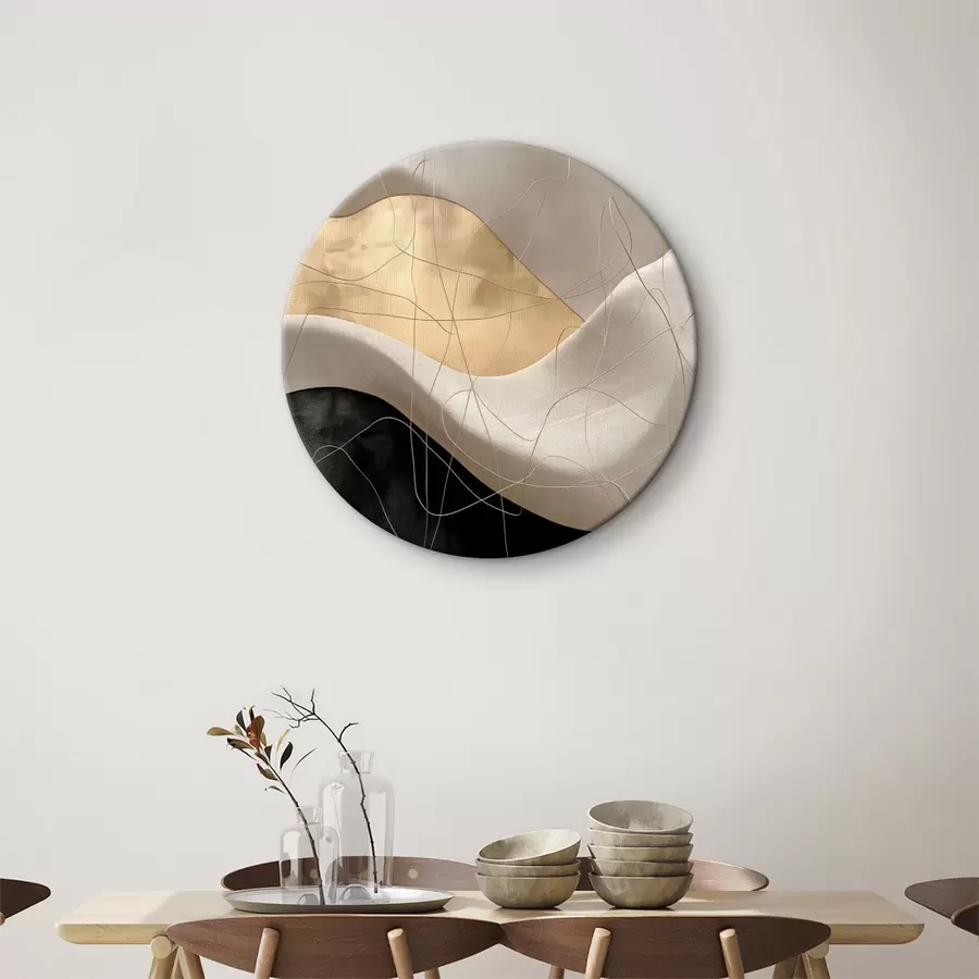 murales de pared Abstracción con ondas y líneas r39053