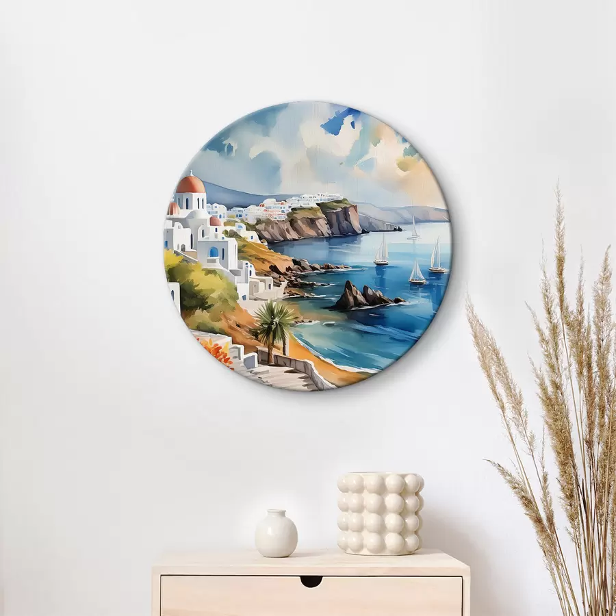 murales de pared Vista de la ciudad de Santorini r39304