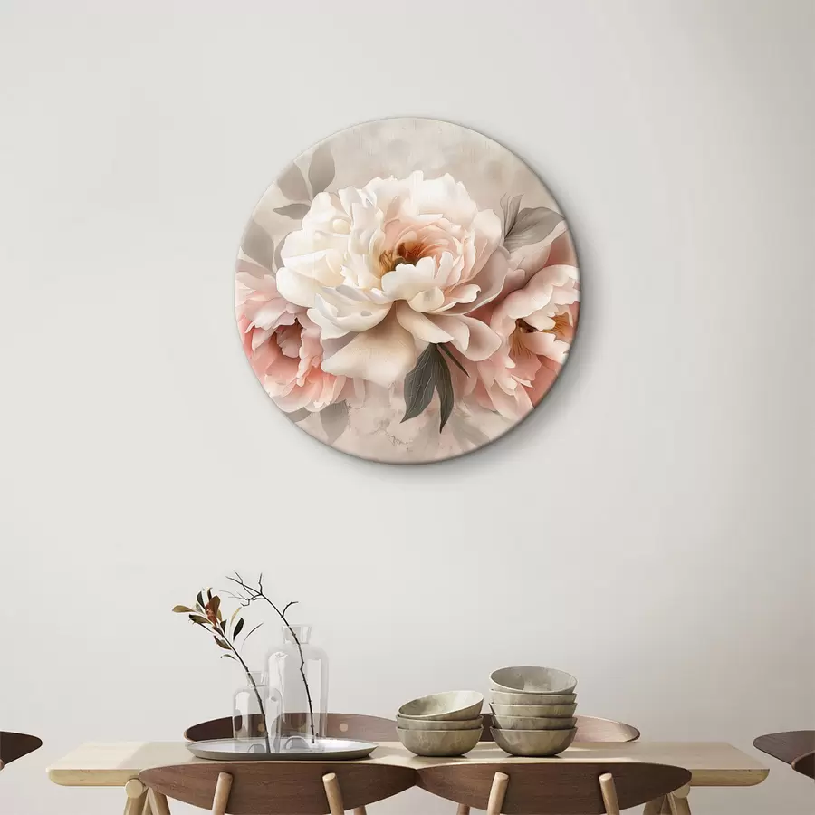 murales de pared ramo abstracto de peonías en tonos rosados r39324