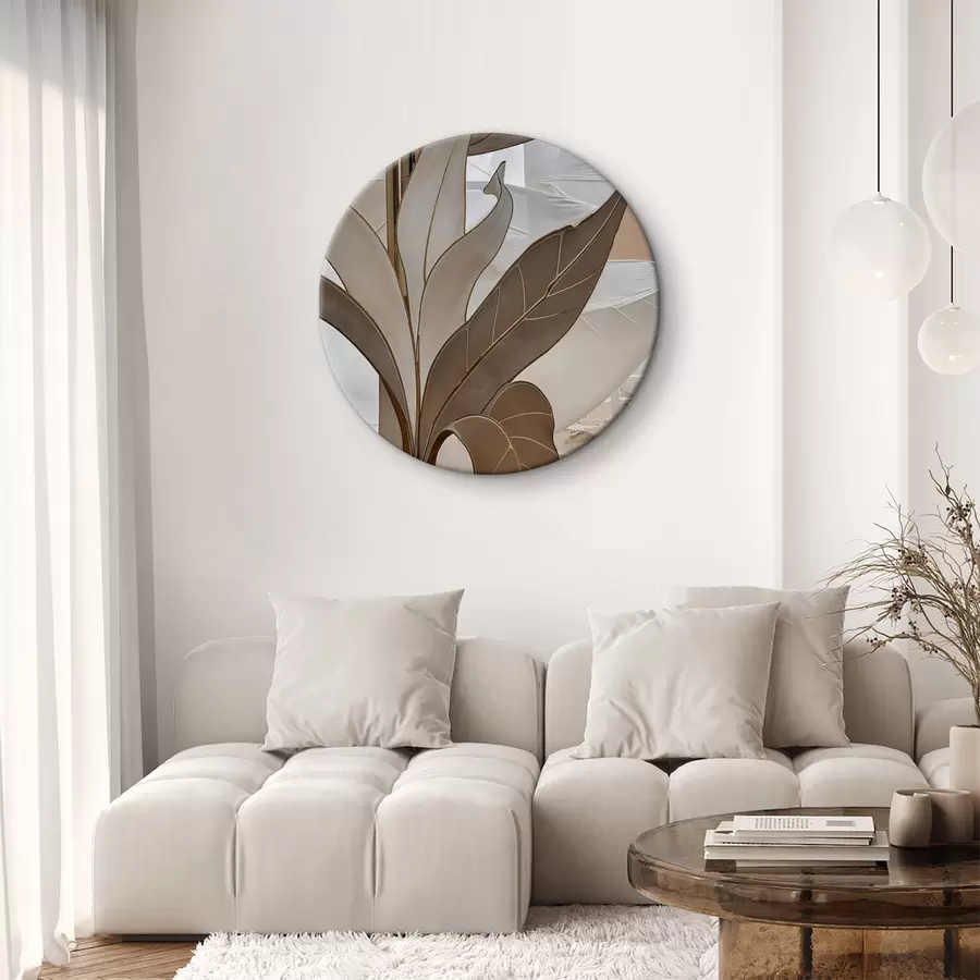 murales de pared Una vista cercana de un patrón geométrico abstracto con formas y texturas superpuestas en tonos beige r39498