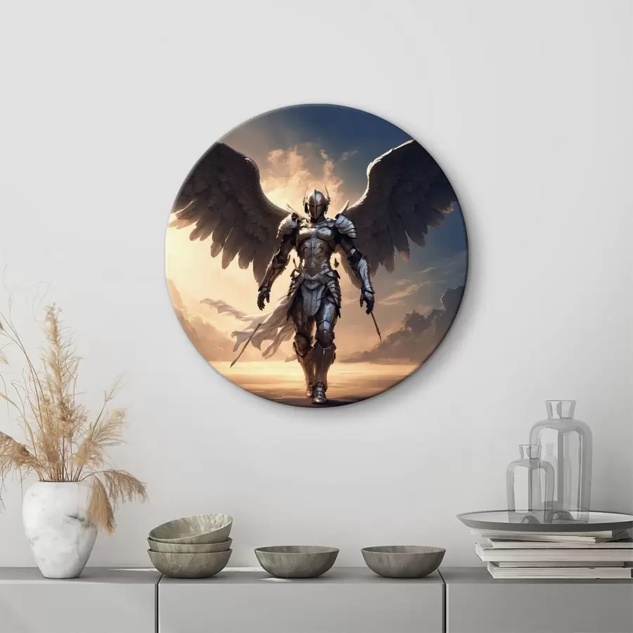 murales de pared ángel con armadura r39595