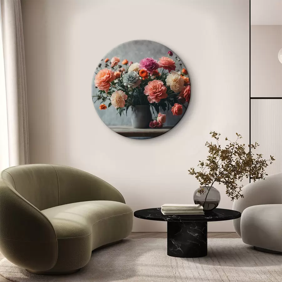 murales de pared Ramo de flores en un jarrón sobre una mesa r39859