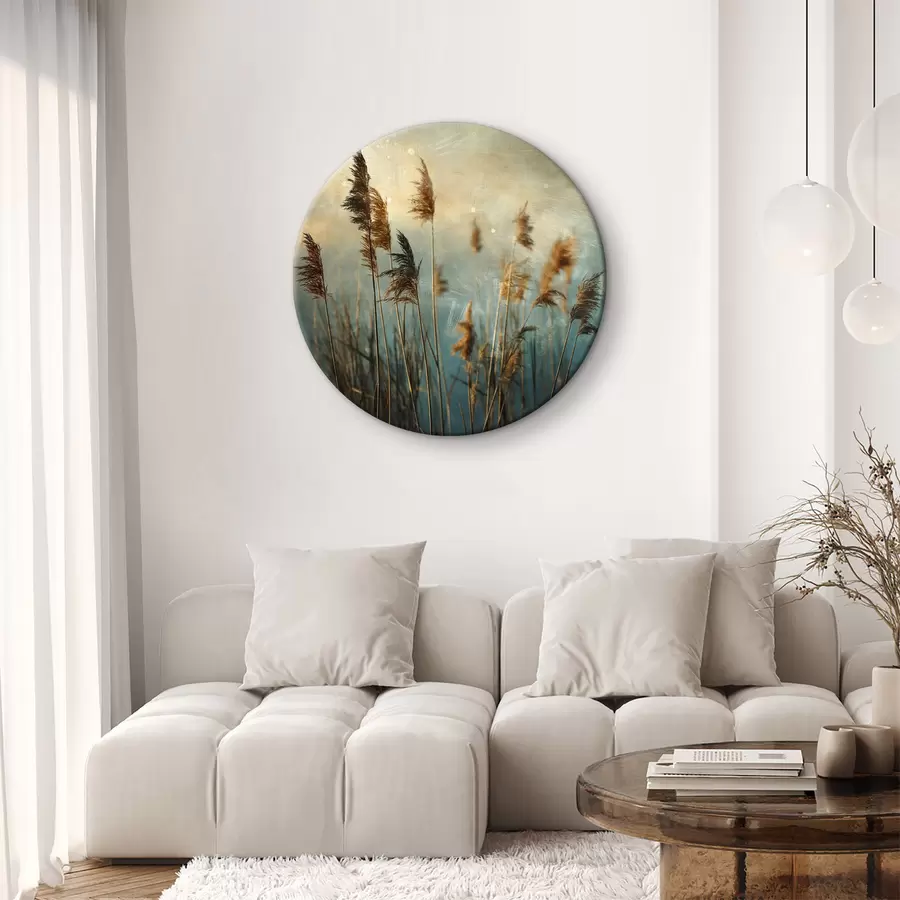 murales de pared Cañas, color azul, antiguas r39946