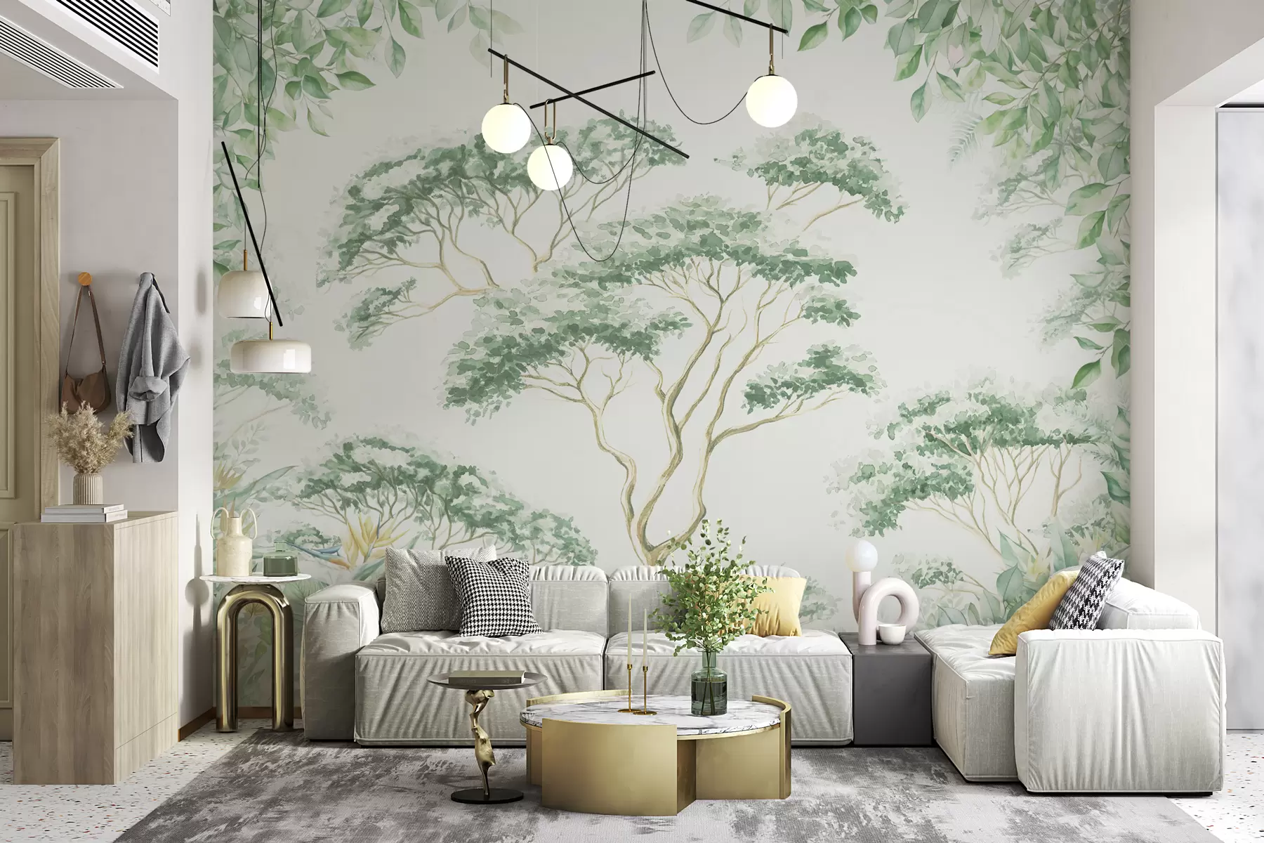 murales de pared Selva tropical con un conejito w02478