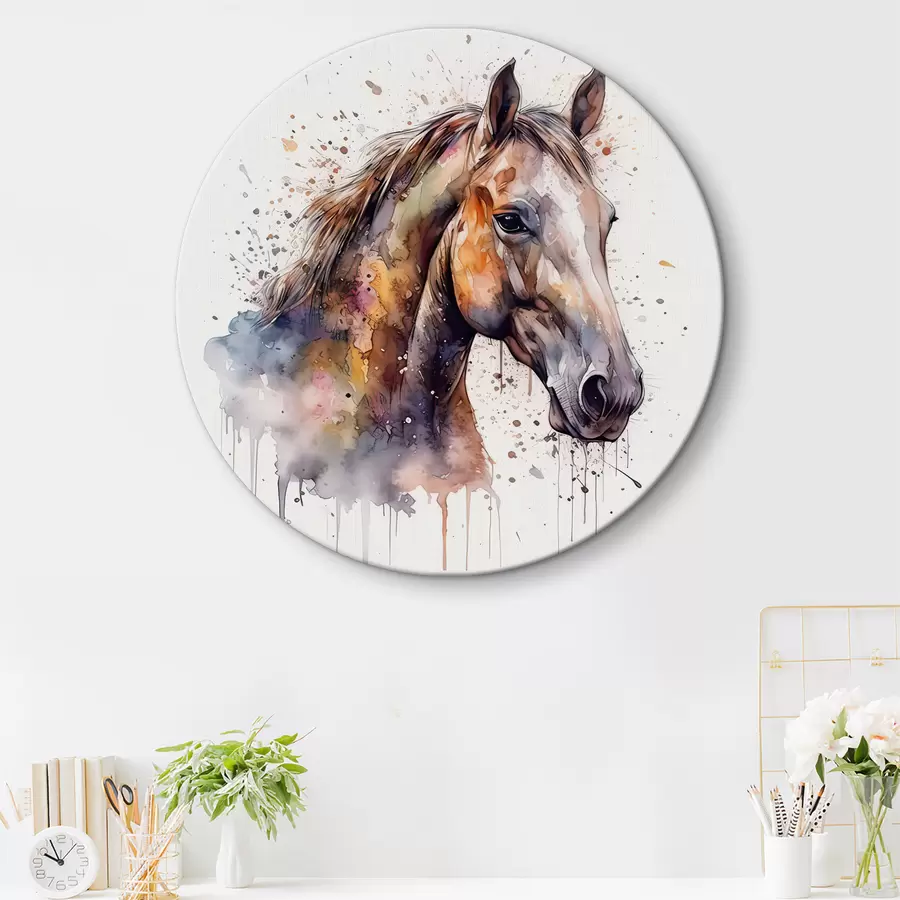 murales de pared Caballo, cabeza y pintura artística r32324