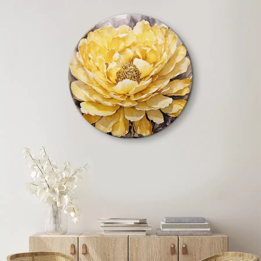 murales de pared Peonía amarilla acuarela r35663