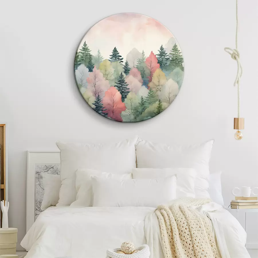 murales de pared bosque colorido r38055