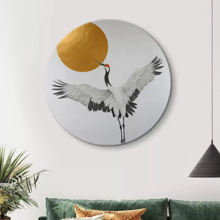 murales de pared Grúa volando hacia el sol r38195