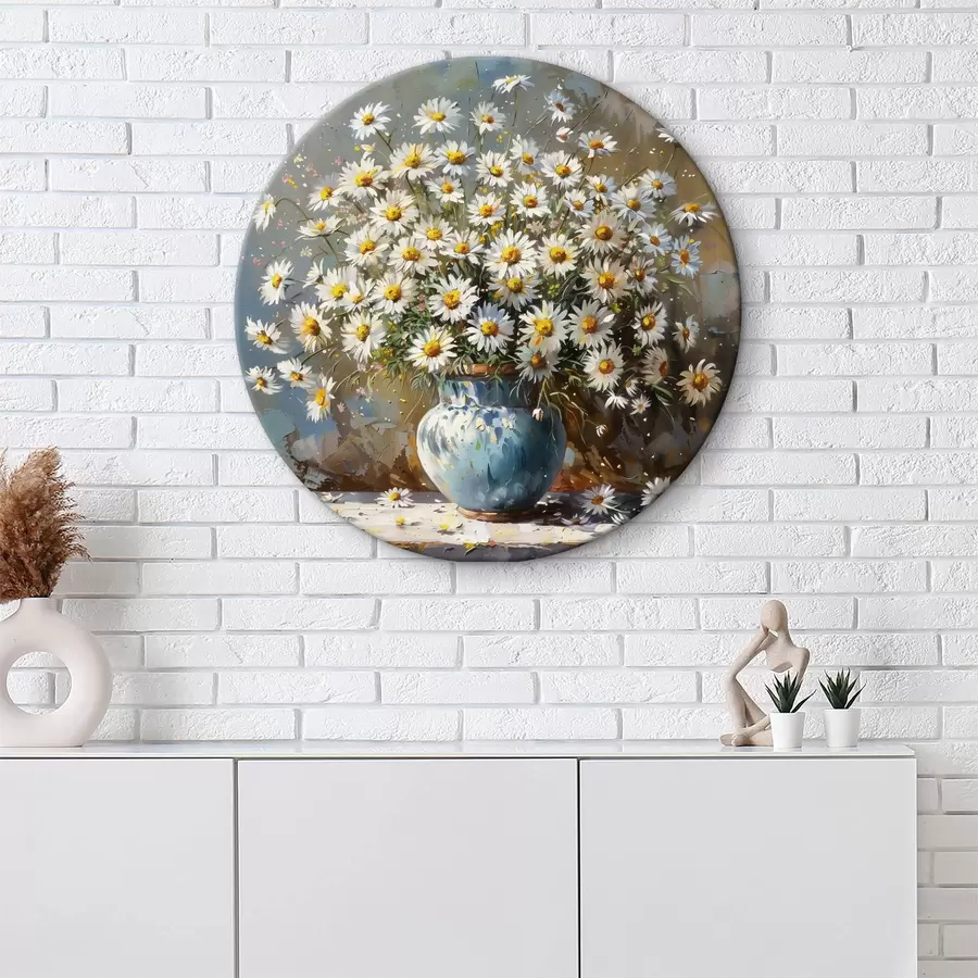 murales de pared Jarrón con margaritas sobre la mesa r38707