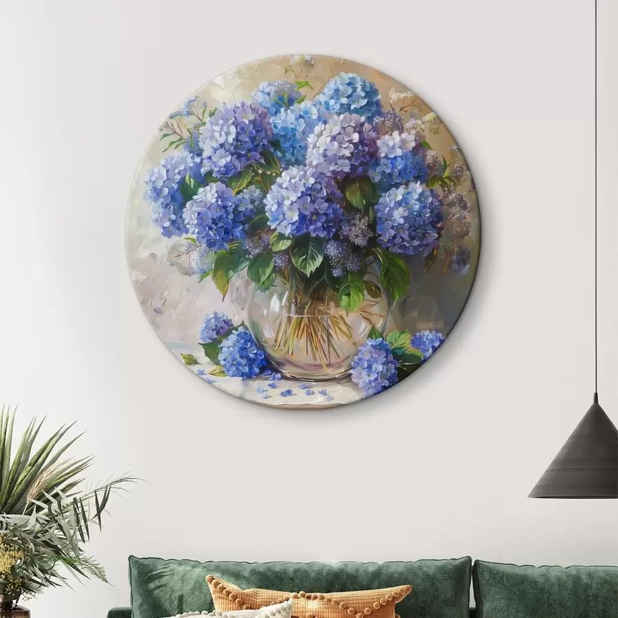 murales de pared Hortensias azules sobre la mesa r38709