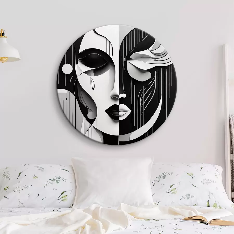 murales de pared Máscara en blanco y negro r38850