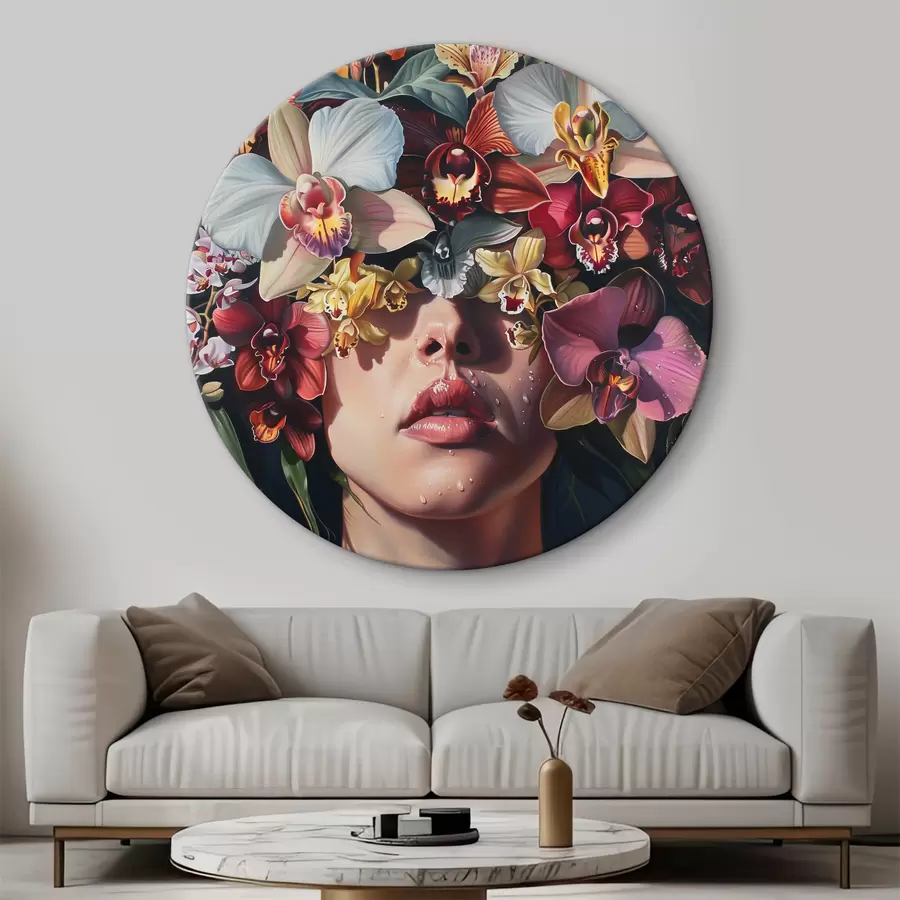 murales de pared Chica y orquídeas grandes r39229