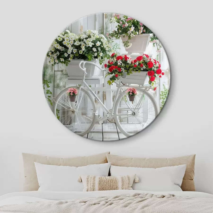 murales de pared Bicicleta y cesta de flores al estilo provenzal r39242