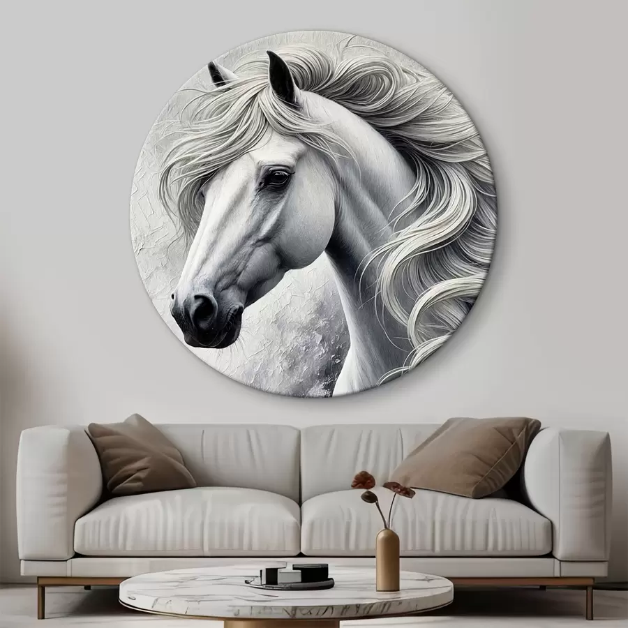 murales de pared Retrato de un caballo blanco r39489