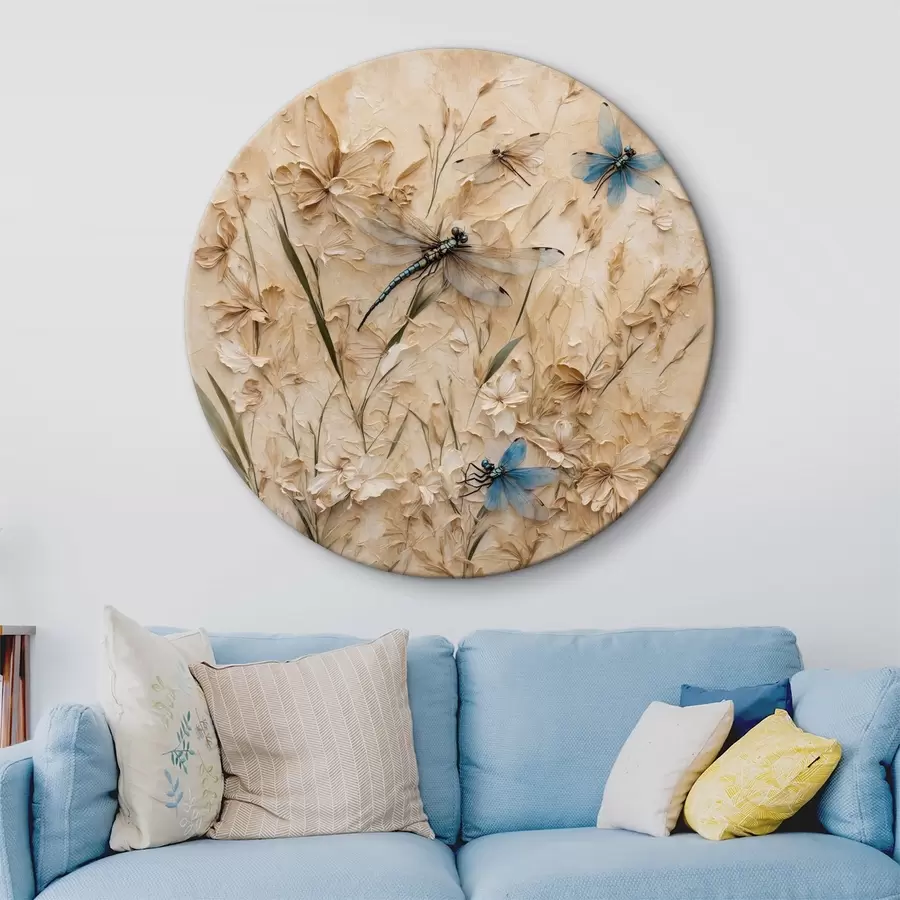 murales de pared Libélulas sobre fondo beige abstracto r39600