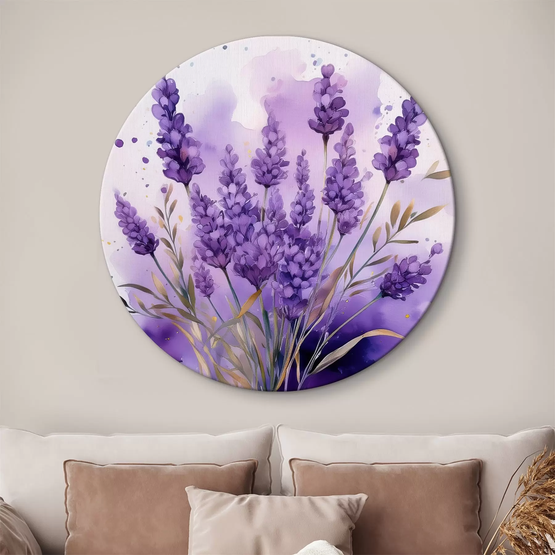 murales de pared flores de lavanda en acuarela r39621