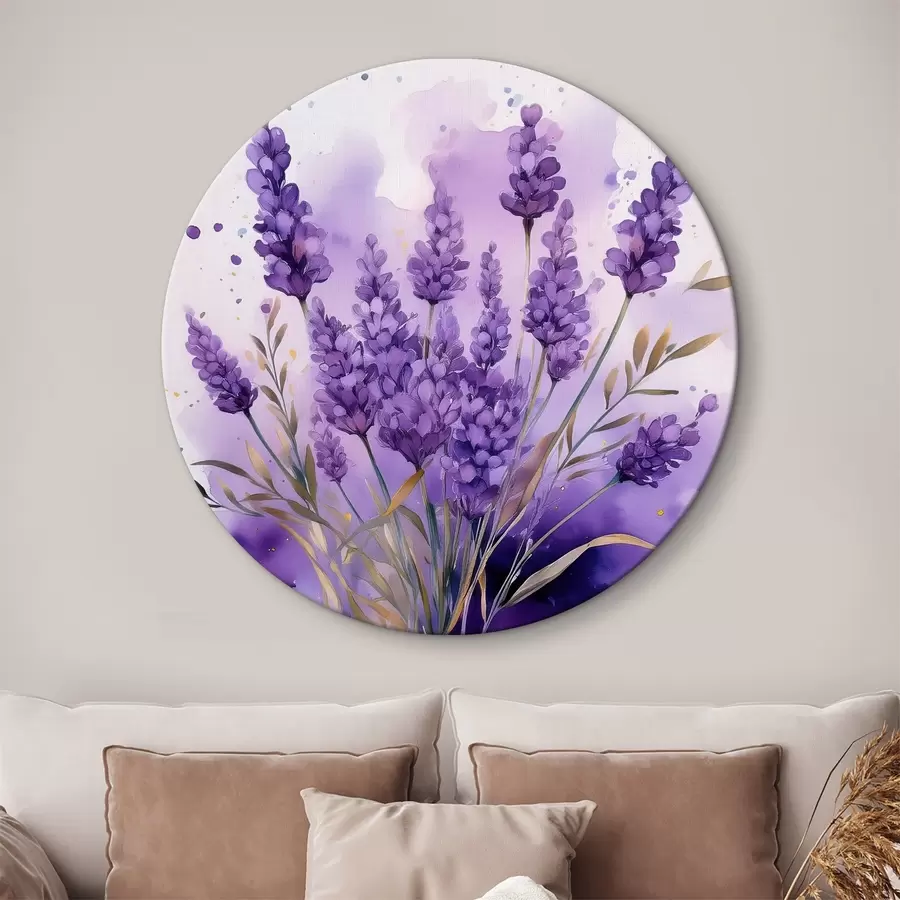 murales de pared flores de lavanda en acuarela r39621