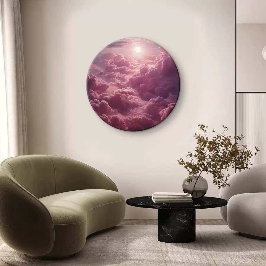 murales de pared Nubes moradas y rosas, etéreas, puesta de sol, realismo r39970