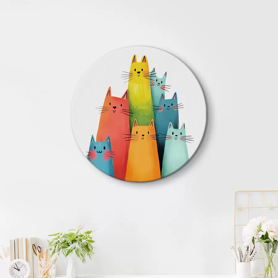 murales de pared Gatos multicolores abstractos r40041