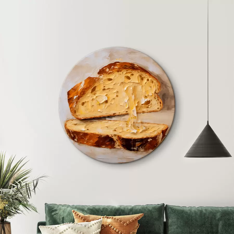 murales de pared Cuadro de pan y mantequilla sobre fondo claro r40216