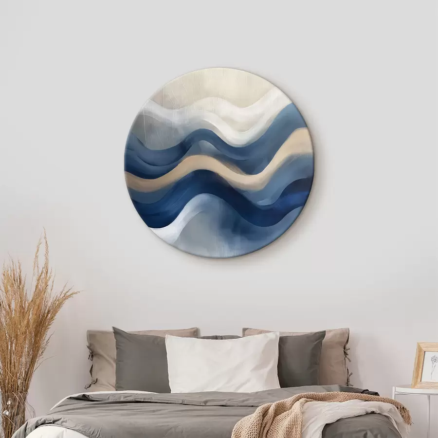 murales de pared líneas azules y beige r40242