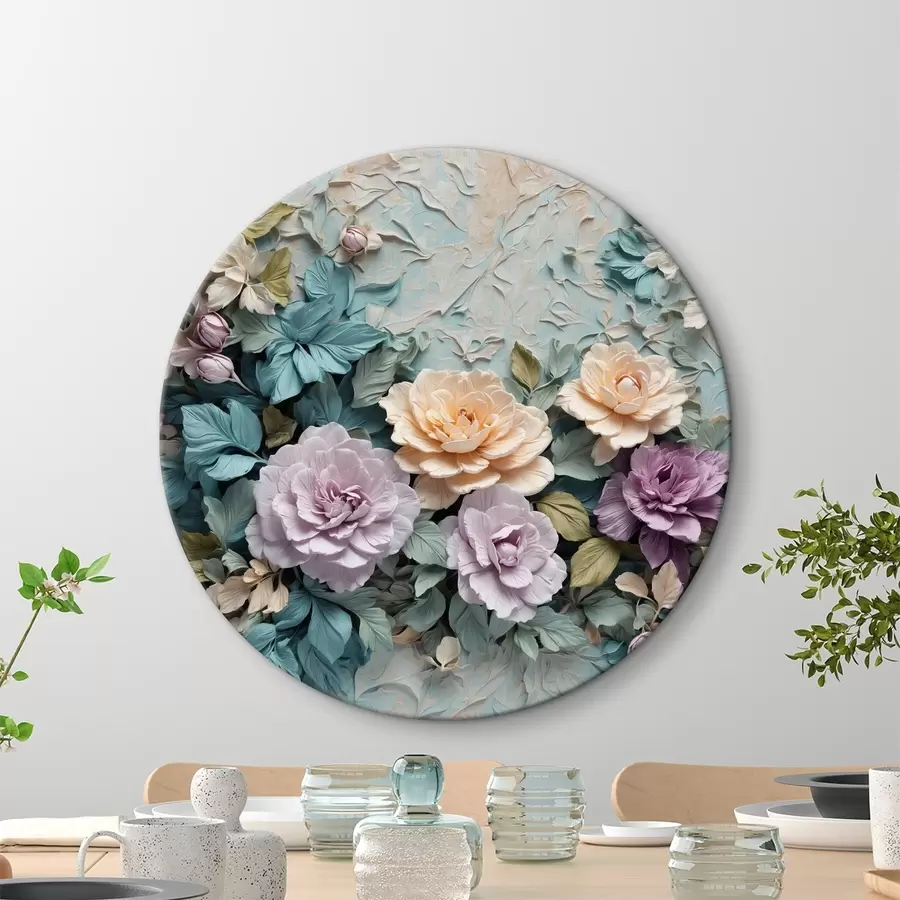 murales de pared Flores y hojas sobre fondo abstracto r40332