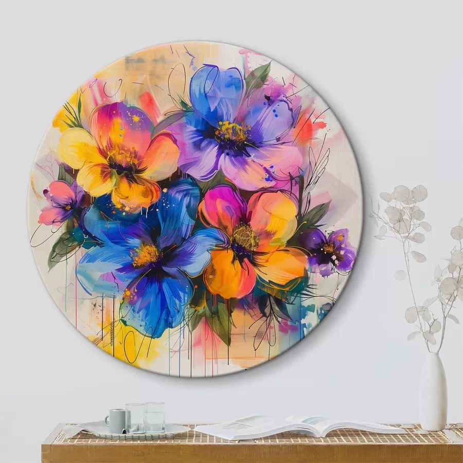 murales de pared Flores sobre un fondo abstracto r40373