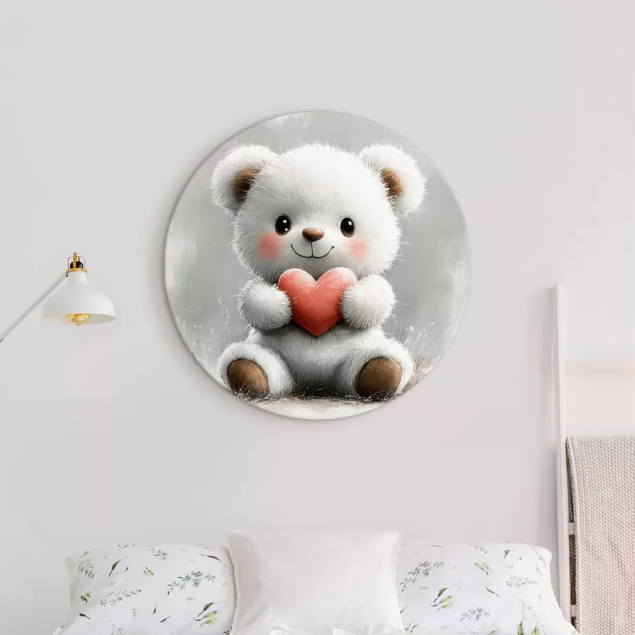 murales de pared Lindo oso con corazón en sus patas r40432