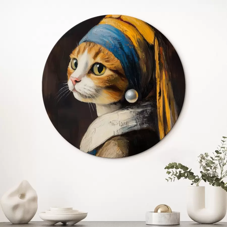 murales de pared Un gato con un pendiente de perla r42107